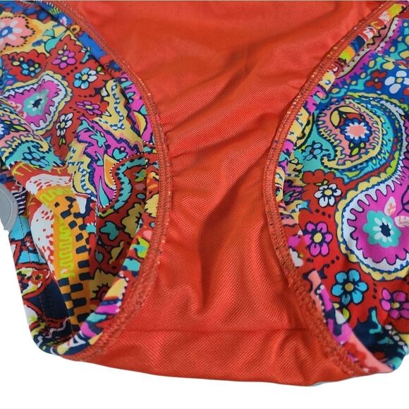 Bleu Rod Beattie Swimsuit Flattering Piece Paisley Key Hole Multicolor | 10 EUC - Picture 12 of 12